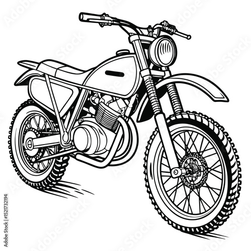 Dirt Bike Sketch Illustration
