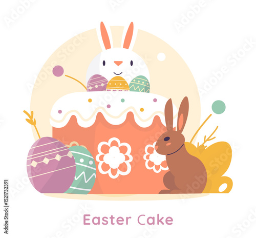 Easter. Flat Vector Illustration