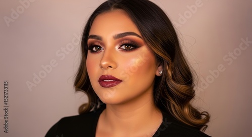 Stunning Smoky Eye Makeup Look with Deep Burgundy Lips