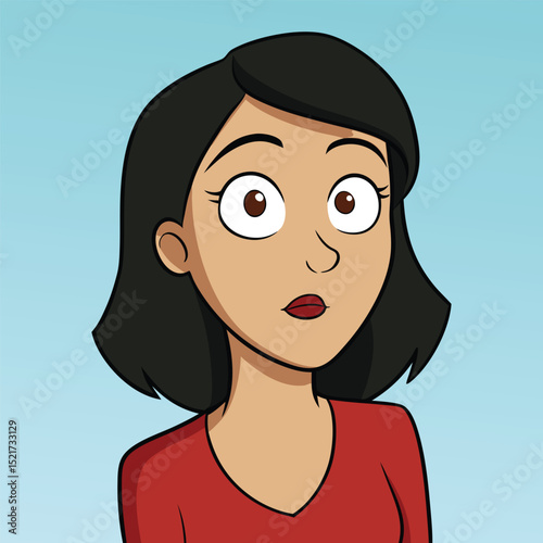 A woman looks curious with her head tilted, showing interest, inquiry, and a desire to learn.