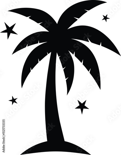 silhouette of palm tree