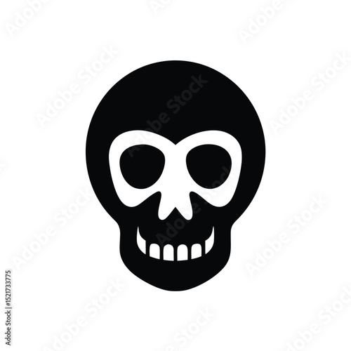 Skull Icon Vector in Flat Clean Style