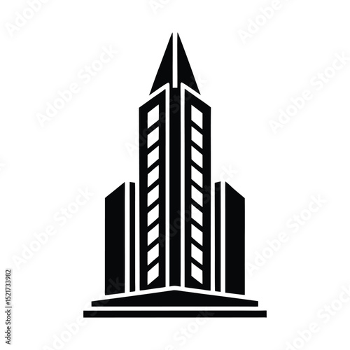 Skyscraper Icon Vector in Flat Clean Style