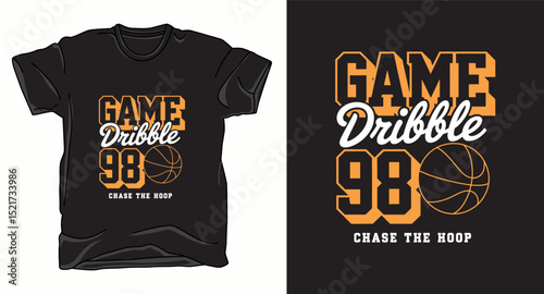 Game dribble basketball graphic vector t-shirt design print