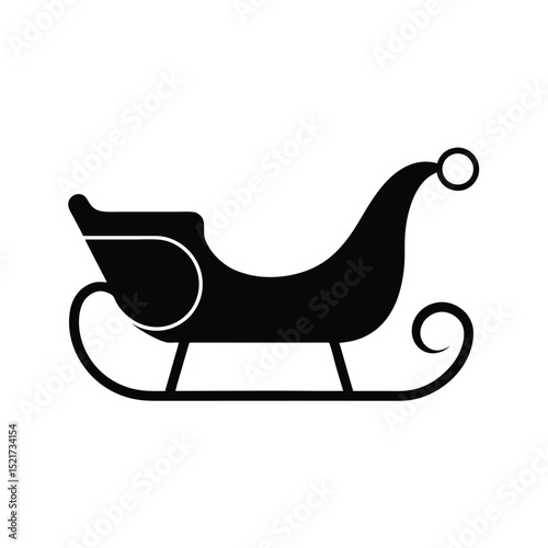 Sleigh Icon Vector in Flat Clean Style