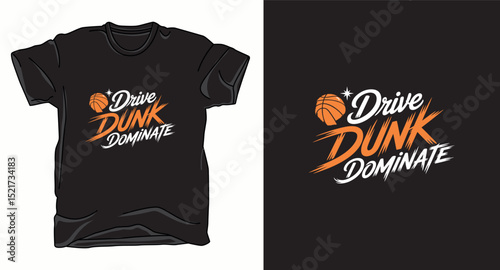 Drive dunk basketball graphic vector t-shirt design print
