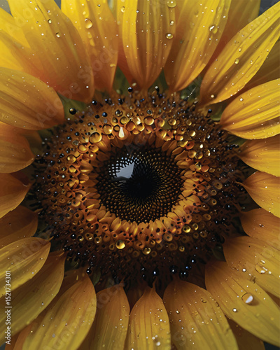 Stylized sunflower vector combining modern design elements with organic shapes for a warm, artistic floral composition.