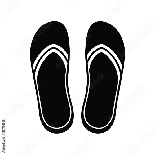 Slippers Icon Vector in Flat Clean Style
