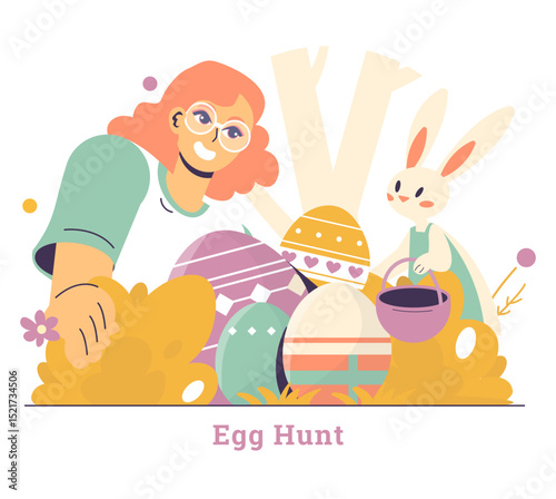 Easter. Flat Vector Illustration