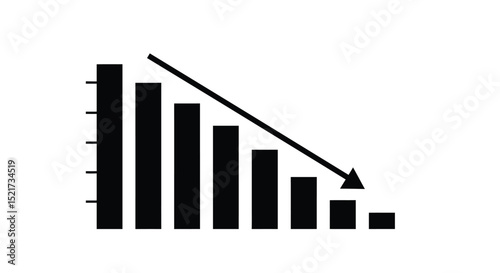 Free Download A simple Black bar graph showing a declining trend on a white background. - GFXLoad