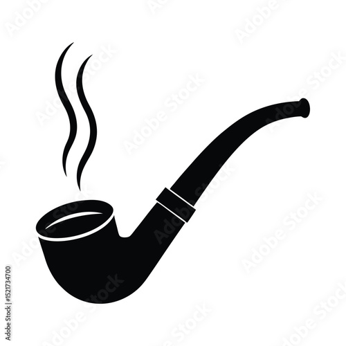 Smoking Pipe Icon Vector in Flat Clean Style