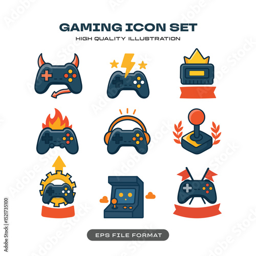 Video Gaming Controllers and Arcade Icons