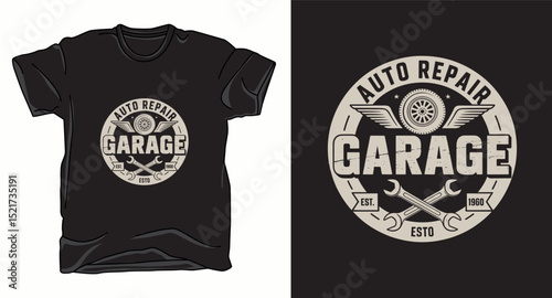 Garage graphic vector t-shirt design print
