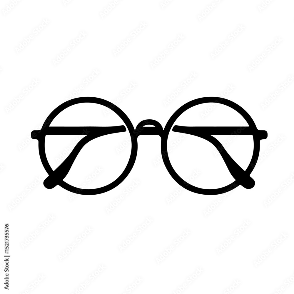 Fototapeta premium Round Sunglasses Silhouette for Fashion and Style Design