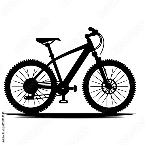 Mountain Bike Silhouette for Cycling and Outdoor Adventure Design