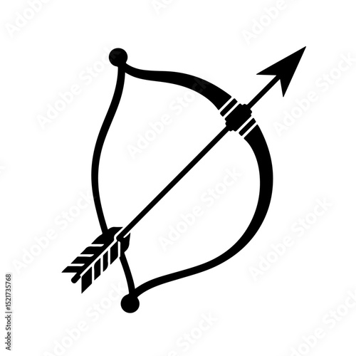 Bow and Arrow Silhouette for Archery and Precision Design