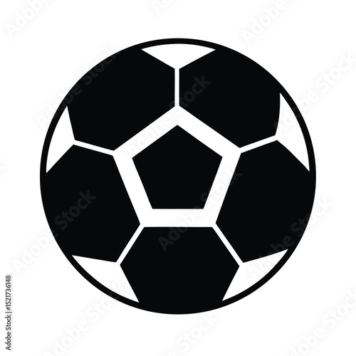 Soccer Ball Icon Vector in Flat Clean Style