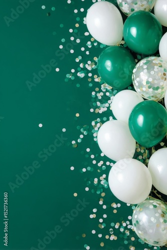 Colorful Balloons and Confetti Create a Festive Atmosphere for a Party Celebr...