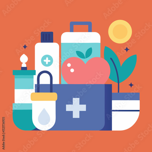 Healthy lifestyle essentials first aid kit wellness