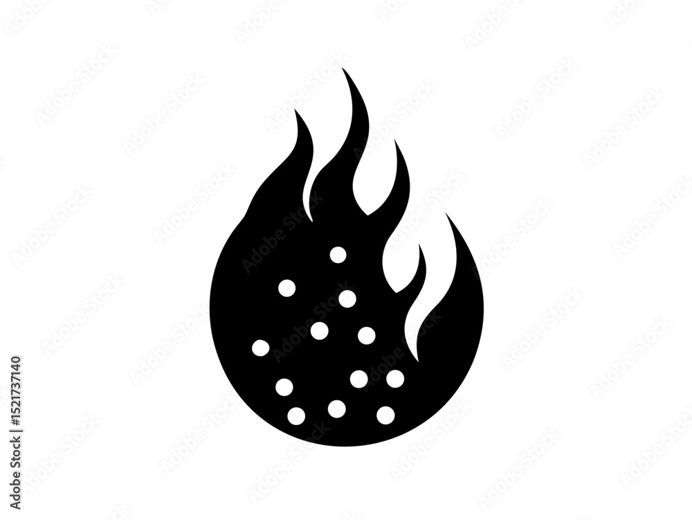 Creative Gradient Flame Effect Using Monochrome Halftone D Design