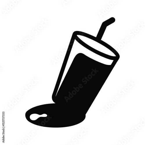 Spilled Drink Icon Vector in Flat Clean Style