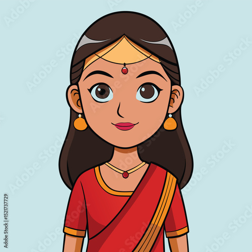 A woman showcasing elaborate South Asian culture with traditional attire, symbolizing heritage and beauty.
