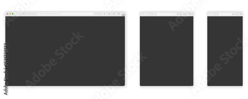 Digital Canvas: A minimalist array of digital screens showcases the essence of modern technology with blank interface design and screen display.
