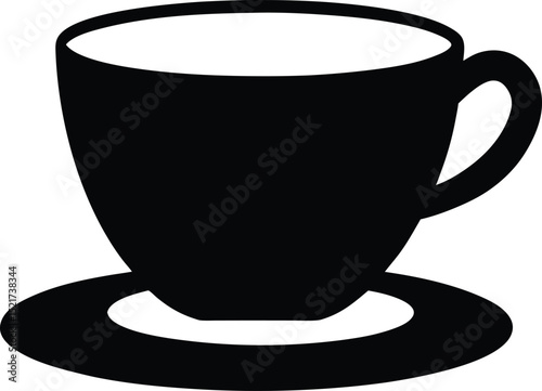 espresso cup black silhouette on white background