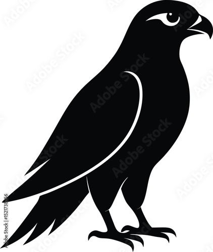 falcon black silhouette on white background 