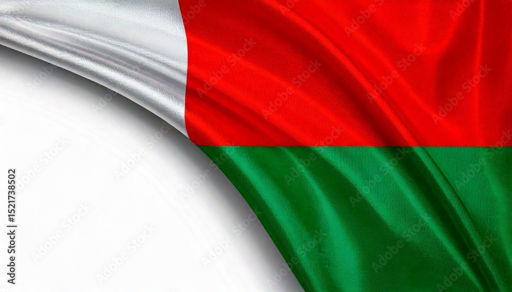 Obraz premium Madagascar flag on white background. copy space