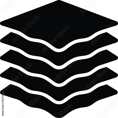 lasagna layers black silhouette on white background