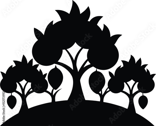 lemon grove hills black silhouette on white background