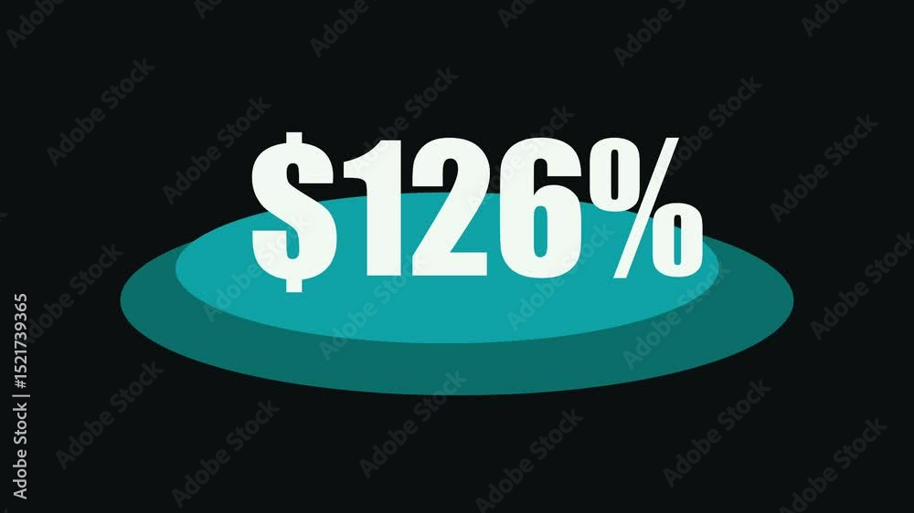 Graphic Stock 4k Video. dolar Counter Animation.Animated Money Counter from 0 to 100 usd dolar.
