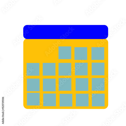 Business technology vector icon: calculator isolated on a white background with number buttons and web elements