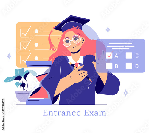 College Choise. Flat Vector Illustration
