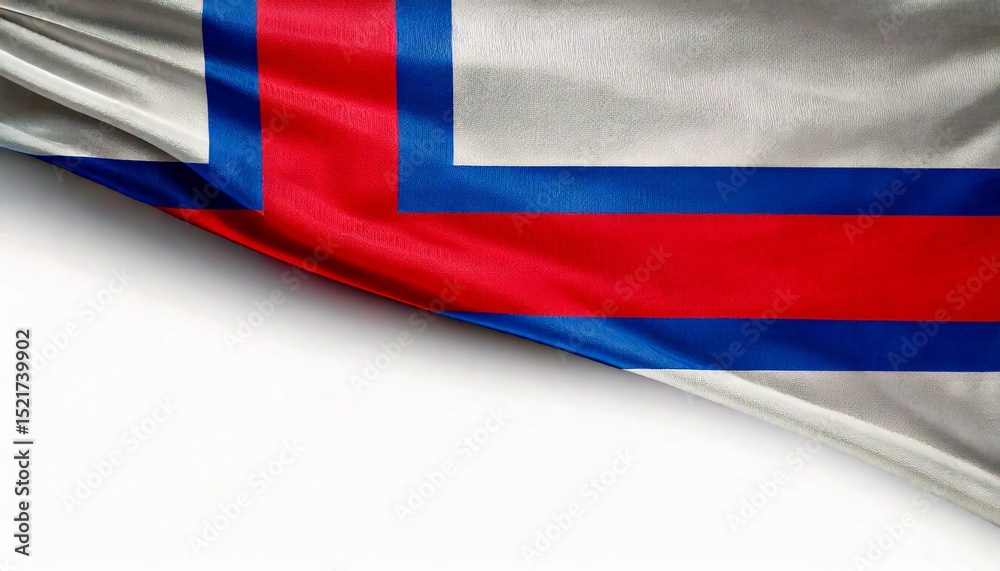 Fototapeta premium Faroe Islands flag on white background. copy space