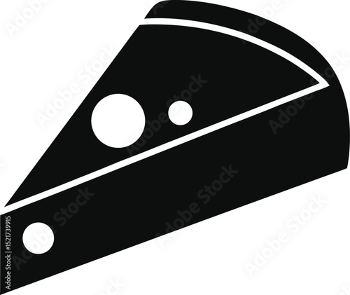 parmesan cheese wedge black silhouette on white background