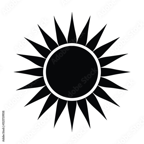 Sun Icon Vector in Flat Clean Style