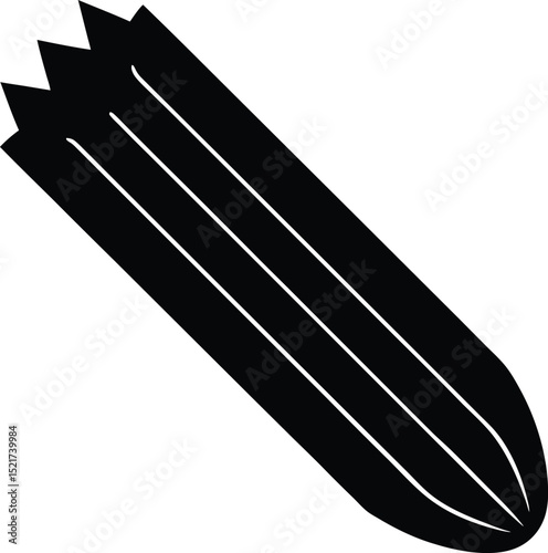 penne arrabbiata black silhouette on white background