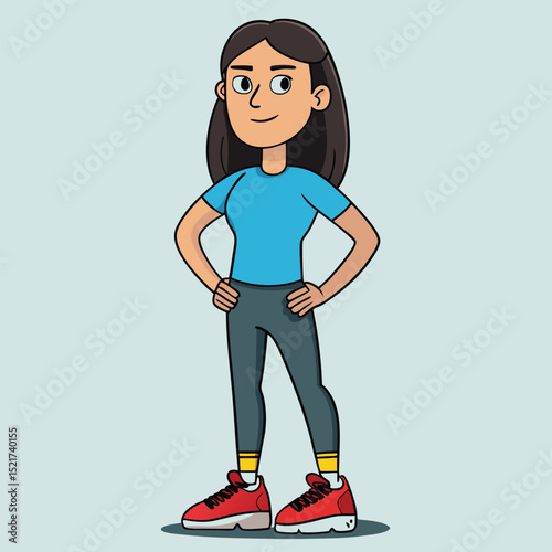 A woman wears comfortable and sporty sneakers, showing an active and dynamic lifestyle, ready for movement.