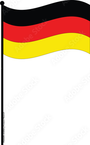Vector illustration of a flying flag of Germany 