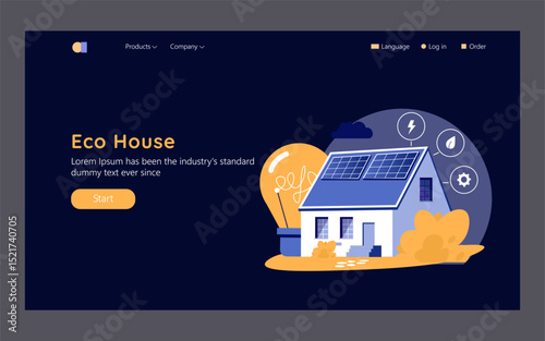 Solar Power. Flat Vector Illustration