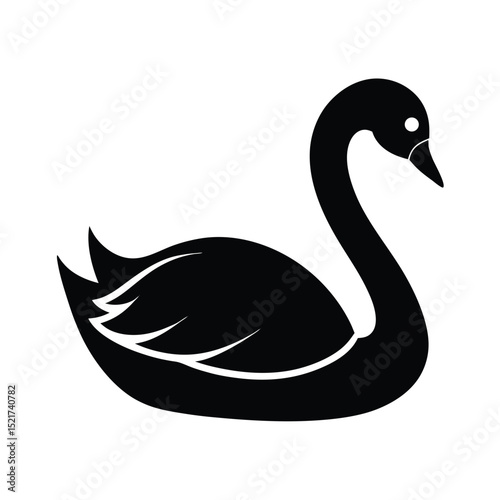 Swan Icon Vector in Flat Clean Style