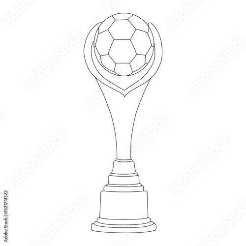 Trophy line art vector design. Trophy outline illustration design.