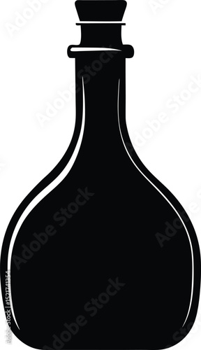 balsamic vinegar bottle black silhouette on white background