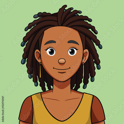 A woman proudly displays her dreadlocks, a unique and expressive hairstyle showing cultural beauty and confidence.