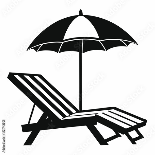 beach chair and umbrella