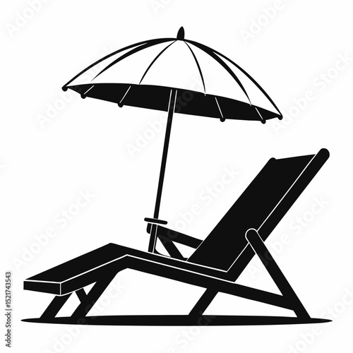beach chair and umbrella