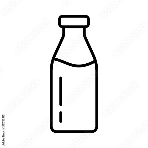 Bottle line icon. Milk bottle icon. Milk jar icon.