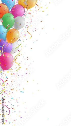 Colorful Balloons and Confetti Create a Festive Atmosphere for Celebrations.